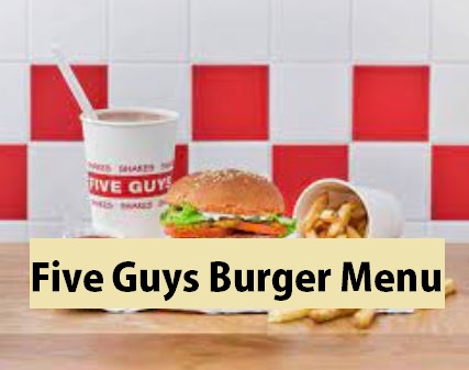 Five Guys Burger Menu